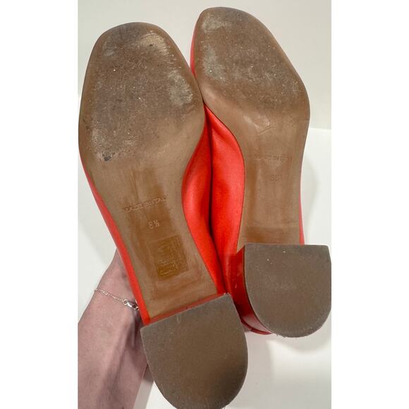 EVERLANE The Day Heel Genuine Italian Leather Red Block Heel Pumps Size 8.5 - Picture 6 of 8